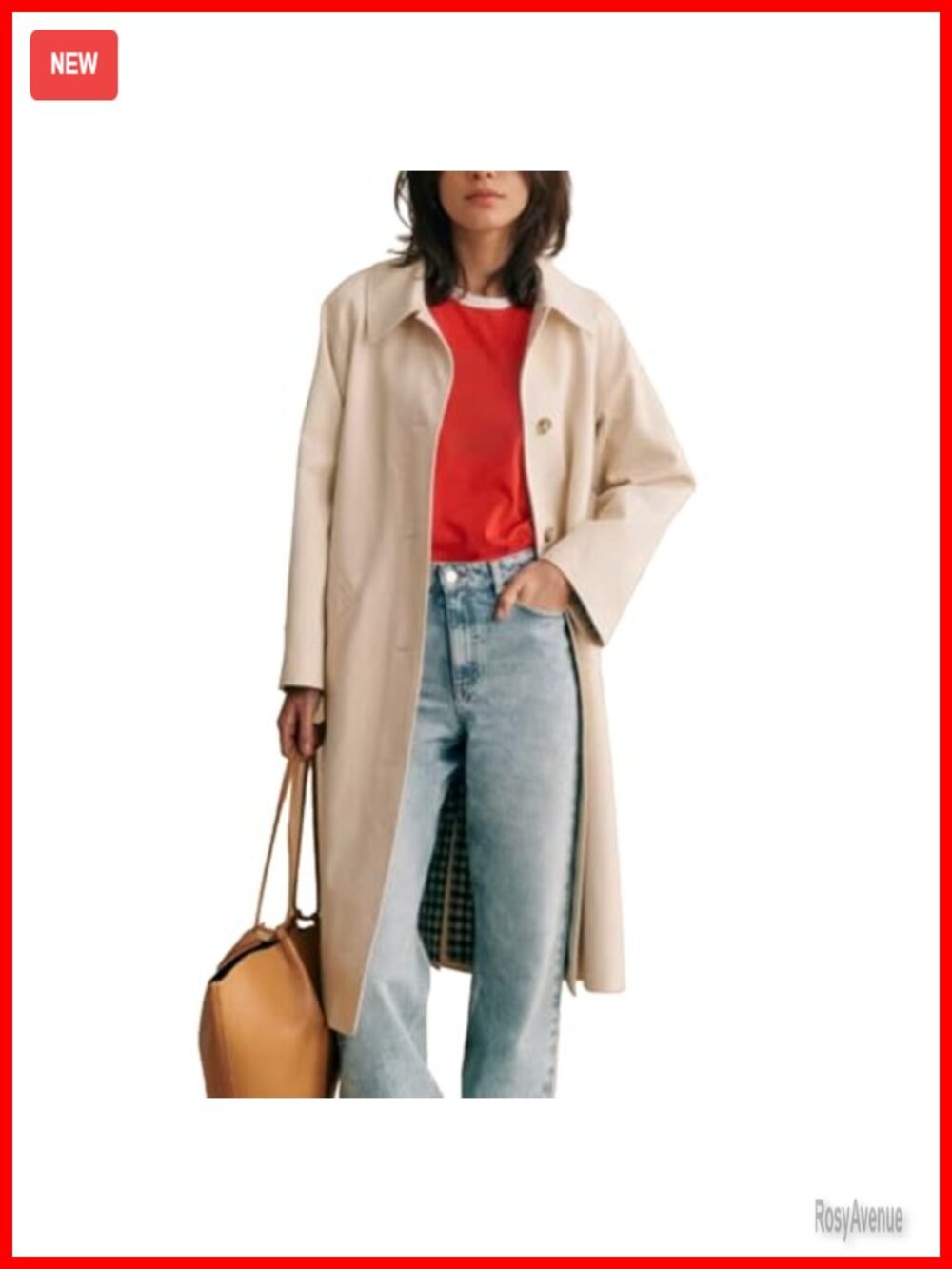 Women's Long Trench Coat Button Front Windproof Fall Outerwear